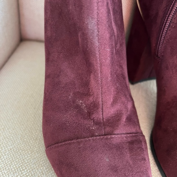 Tommy Hilfiger Faux Suede Maroon over the knee Boots size 10 - Picture 11 of 12